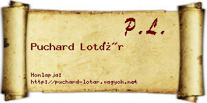 Puchard Lotár névjegykártya